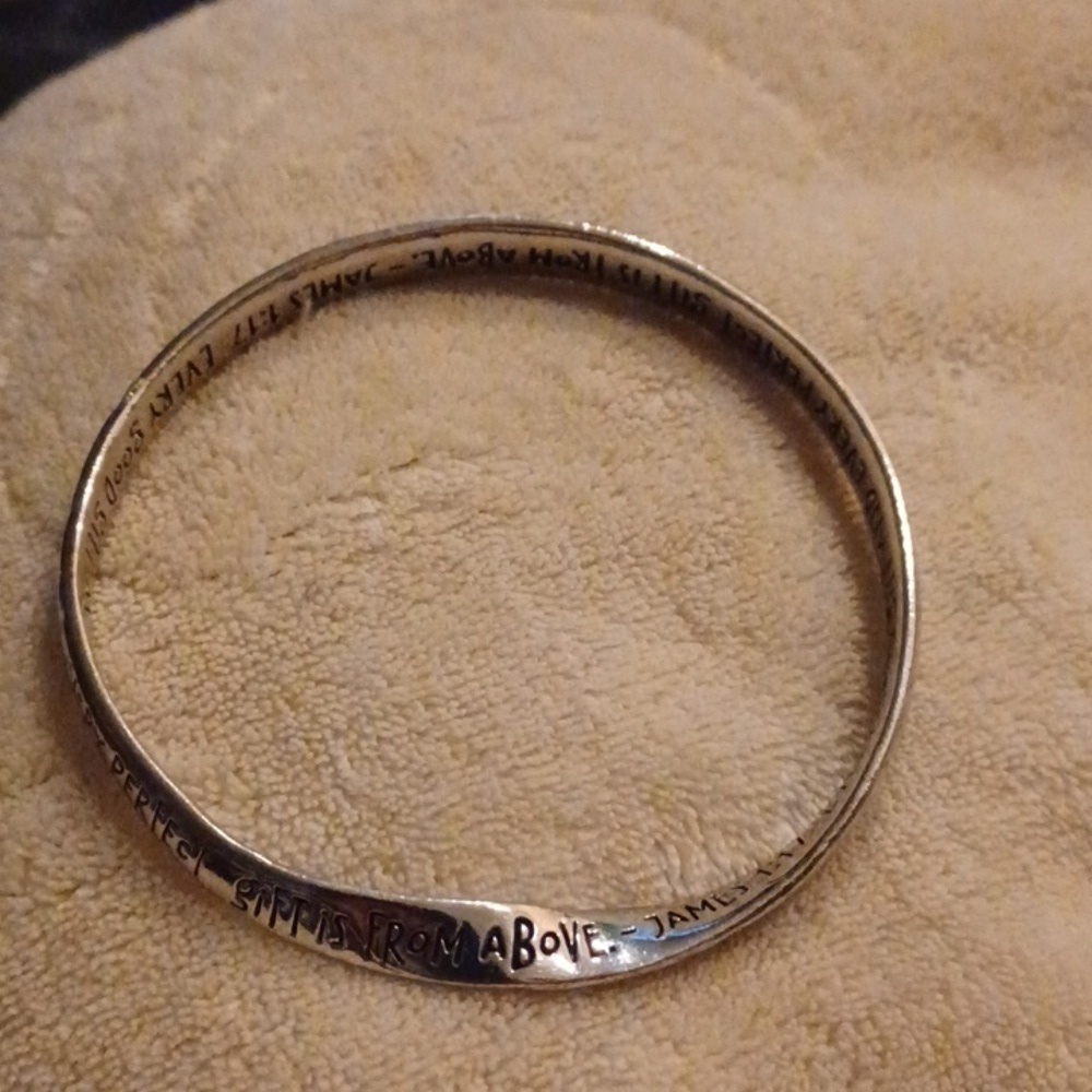 Bracelet, twisted, James 1:17, Every good gift & every perfect gift is from abov